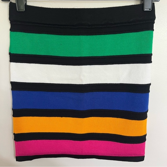 Vintage 90's Bongo Bodycon Pencil Skirt Juniors Medium Multicolor Striped - Picture 1 of 8